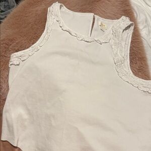 Maeve White Lace Accent Tank Top